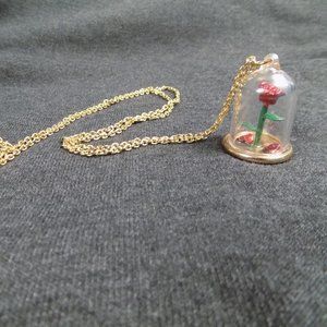 Disney Beauty in the beast inspired rose necklace Belle Hot Topic